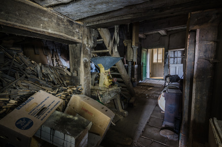 dark cellar and many rooms in a houseのeditorial素材