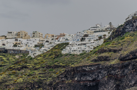 Santorini detail view housesの写真素材