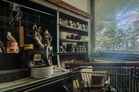 many things in an old shop from a grocerのeditorial素材