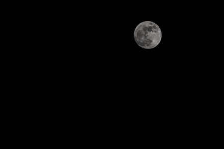 beautiful moon with black skyの写真素材