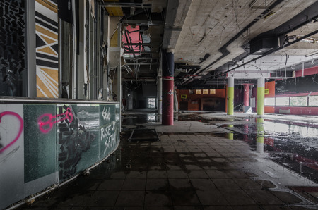 abandoned old event hallのeditorial素材