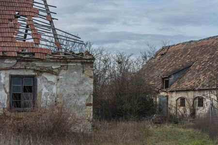 old buildings of a farm in natureの写真素材