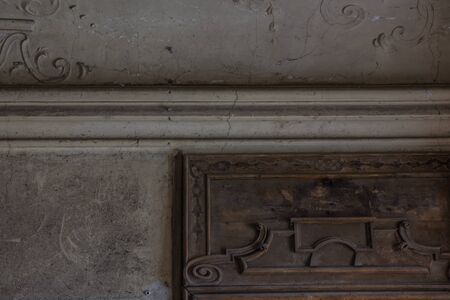 Stucco on a blanket in a castle room detail viewの写真素材