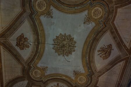 room with beautiful decoration on the ceiling detail viewの写真素材