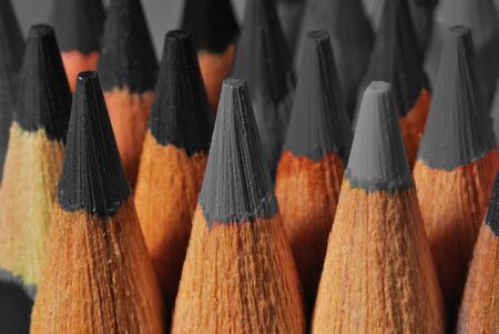 gray crayon tips photo montageの写真素材