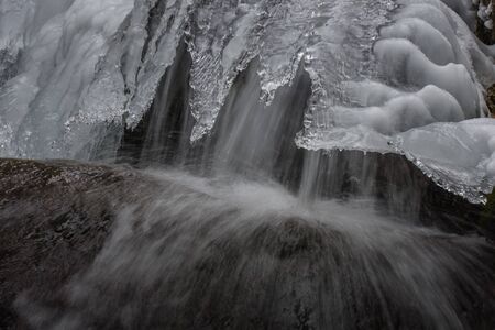 splashing waterfall detail viewの写真素材
