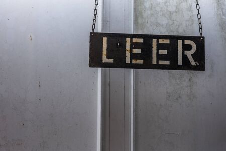 Shield empty on a safety container of a factoryの写真素材