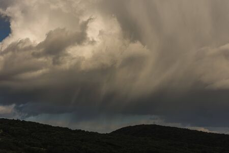 drawn rain clouds with wind and clouds in the summer