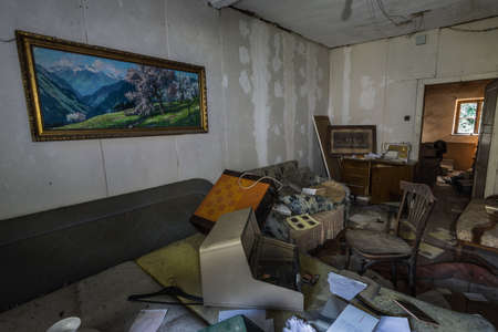 pictures in a room from a house of a hunter in a forestの写真素材