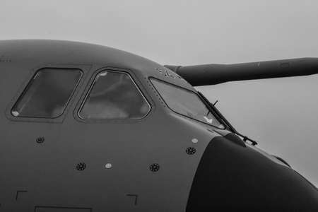 cockpit from a large plane detail viewの写真素材