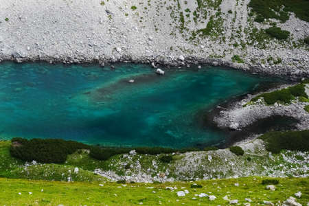 caribian mountain lake in the mountains of austria detail viewの写真素材