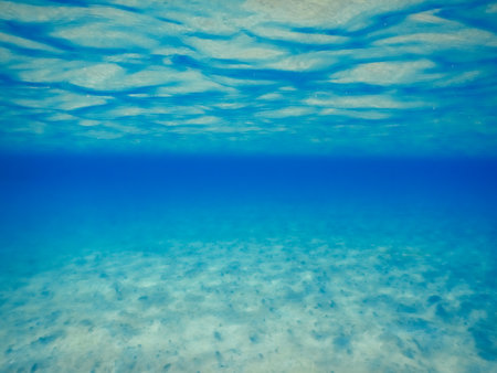 wonderful seabed landscape near the beach with soft waves and sand