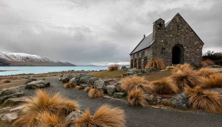 Church of the good shepherd, Lake Tekapo, New Zealand.の写真素材