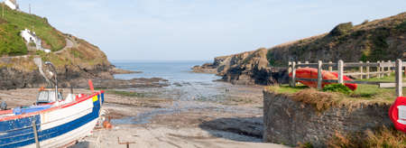 Harbour view of Port Gaverne near Port Isaac in Cornwallの写真素材