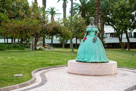 Statue of the former Empress Elisabeth of Austria at a park in Funchal, Madeira.の写真素材