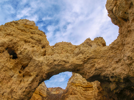 Ponta da Piedade is a rock formation south of Lagos in the Portuguese region of the Algarveの写真素材