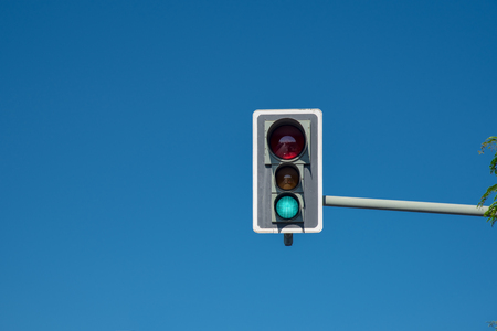 Traffic light showing green somewhere in Lisboa