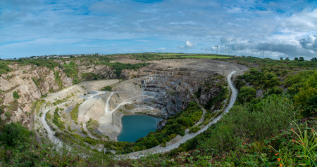 The Delabole slate quarry in north Cornwall is the oldest working slate quarry in England and one of the most important Industrial Heritage sites in Britain.の写真素材
