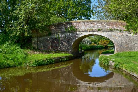 Duddleston bridge No 37 over the Llangollen Canal near Whitchurch in Shropshire, UKの写真素材