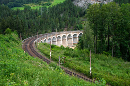 "Cold Gully" Viaduct on the Semmering Railway.の写真素材
