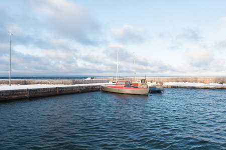 Fishing boats in winterのeditorial素材