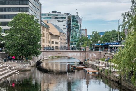 oslo, Norway - July 21, 2017: Love locks on a bridge near Norwegian National Academy of Fine Artsのeditorial素材