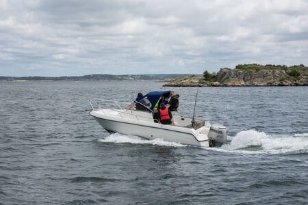 Gothenburg, Sweden - june 24, 2017: Motor boat in Gothenburg archipelagoのeditorial素材