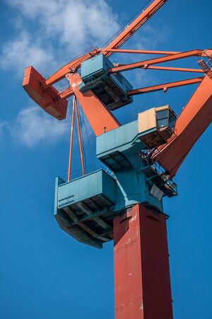 Gothenburg, Sweden - july 24, 2017: Cranes in Gothenburg harbourのeditorial素材