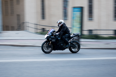 Gothenburg, Sweden - july 15, 2017: Motorcycle in central part of the cityのeditorial素材
