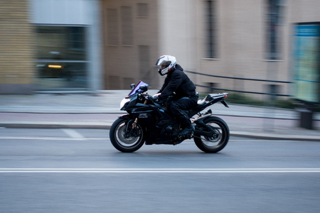 Gothenburg, Sweden - july 15, 2017: Motorcycle in central part of the cityのeditorial素材