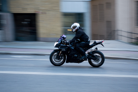 Gothenburg, Sweden - july 15, 2017: Motorcycle in central part of the cityのeditorial素材