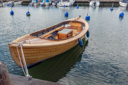 Vastervik, Sweden- July 31, 2017: Wooden boat in Vastervik harbour