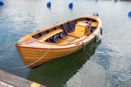 Vastervik, Sweden- July 31, 2017: Wooden boat in Vastervik harbourのeditorial素材