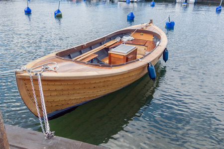 Vastervik, Sweden- July 31, 2017: Wooden boat in Vastervik harbourのeditorial素材