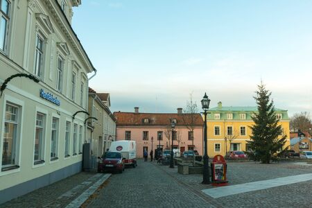 Vadstena, Sweden- December 9th, 2017: Street pictures of Vadstena townのeditorial素材