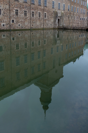 Vadstena, Sweden - December16, 2017: Vadstena medieval castle built in 1545, was under siege by the Danes in 1567-1568 when the whole towns people of Vadstena stayed in safety behind the castle wallsのeditorial素材