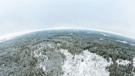 Landscape covered in snow in winterの写真素材