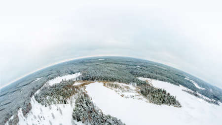 Landscape covered in snow in winterの写真素材
