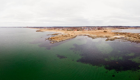 Ocean view by a sandy beachの写真素材