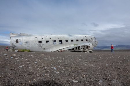 Vik, Iceland-June 11, 2018: In November 21, 1973 a US Navy Douglas R4D-8,  Super DC-3 crashed in the...