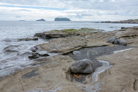 Surtsey  and other small islands from Heimaey is the largest of the westman islands, the westman archipelago is a bit west of Icelands southern tipの写真素材