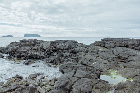 Heimaey is the largest of the westman islands, the westman archipelago is a bit west of Icelands southern tipの写真素材
