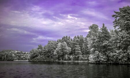 Lake Bunn in Sweden in ultravioletの写真素材