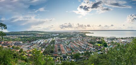 The City of Jonkoping from Huskvarna  lookout in Swedenの写真素材