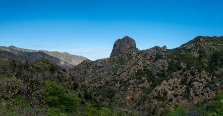 Vallehermoso mediom size town on   La Gomeraの写真素材