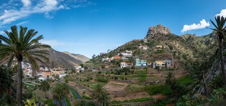 Some houses near Vallehermoso on   La Gomeraの写真素材