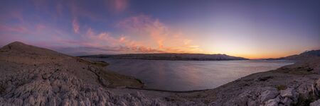 Panoramic view over the bay of Pag, Croatia