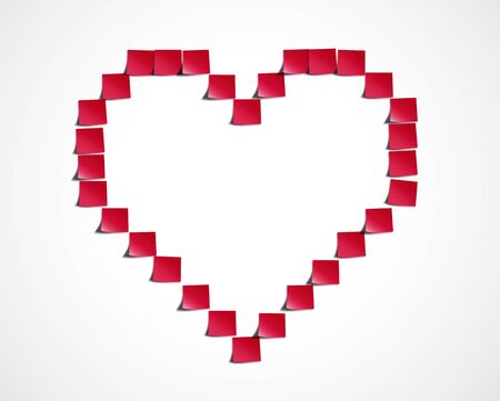 Heart post it artの写真素材