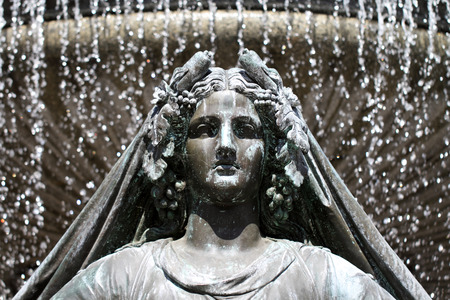 Statue  La Loire  on the fountain of the Place Royale of Nantes  France の写真素材