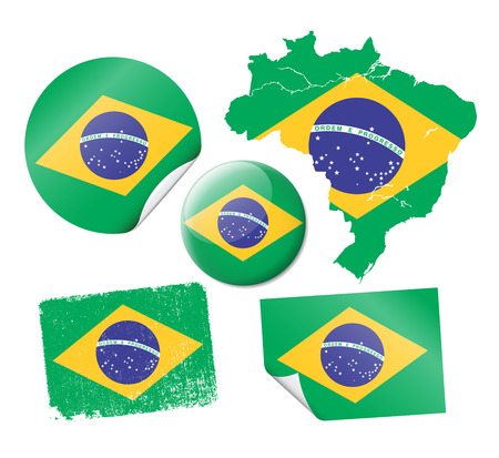 Brazilian flagsのイラスト素材